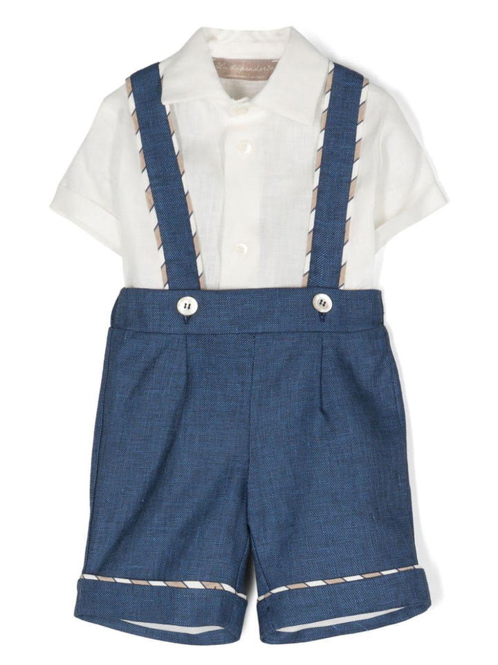 Completo bianco/blu neonato