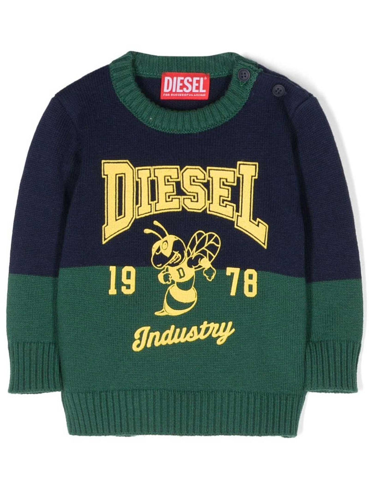 Maglione blu/verde bambino