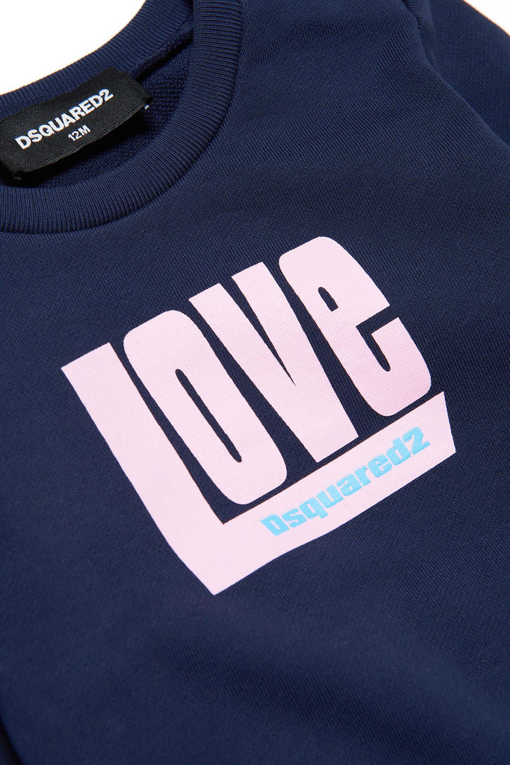 Felpa blu neonata,stampa frontale