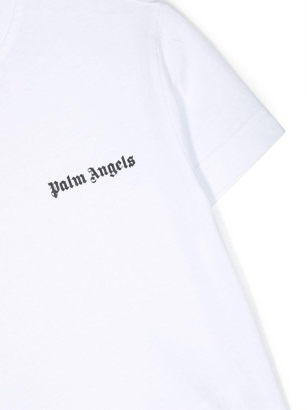 T-shirt bianca bambino con logo PBAA003F23JER009 0110 PALM ANGELS KIDS 