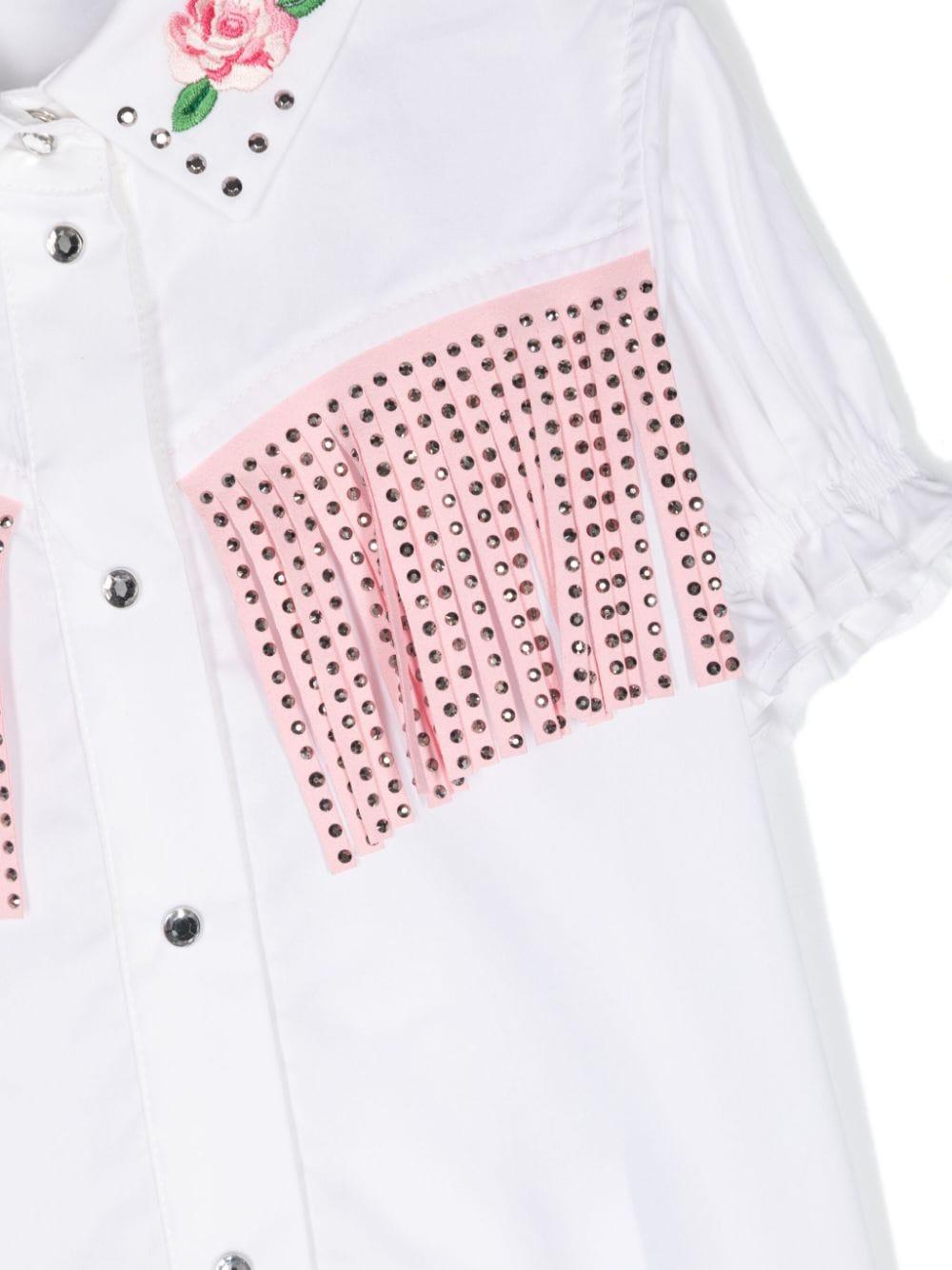 Camicia bianco/rosa bambina