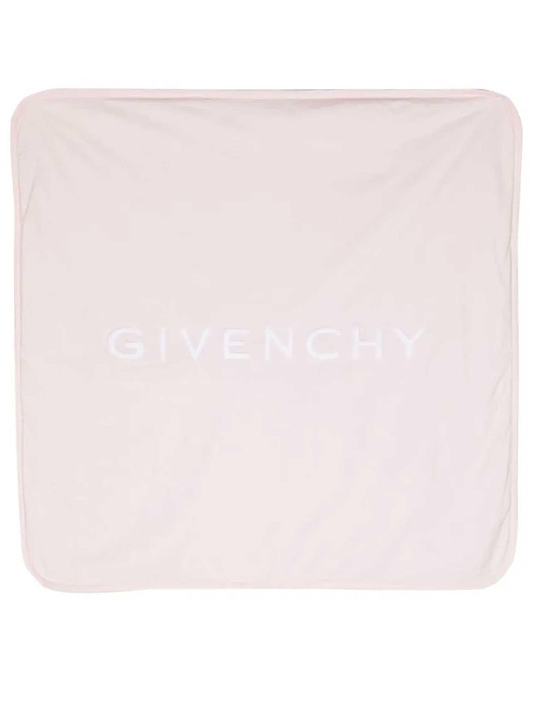 Coperta rosa neonata con logo bianco stampato H90180 44Z Givenchy Kids 