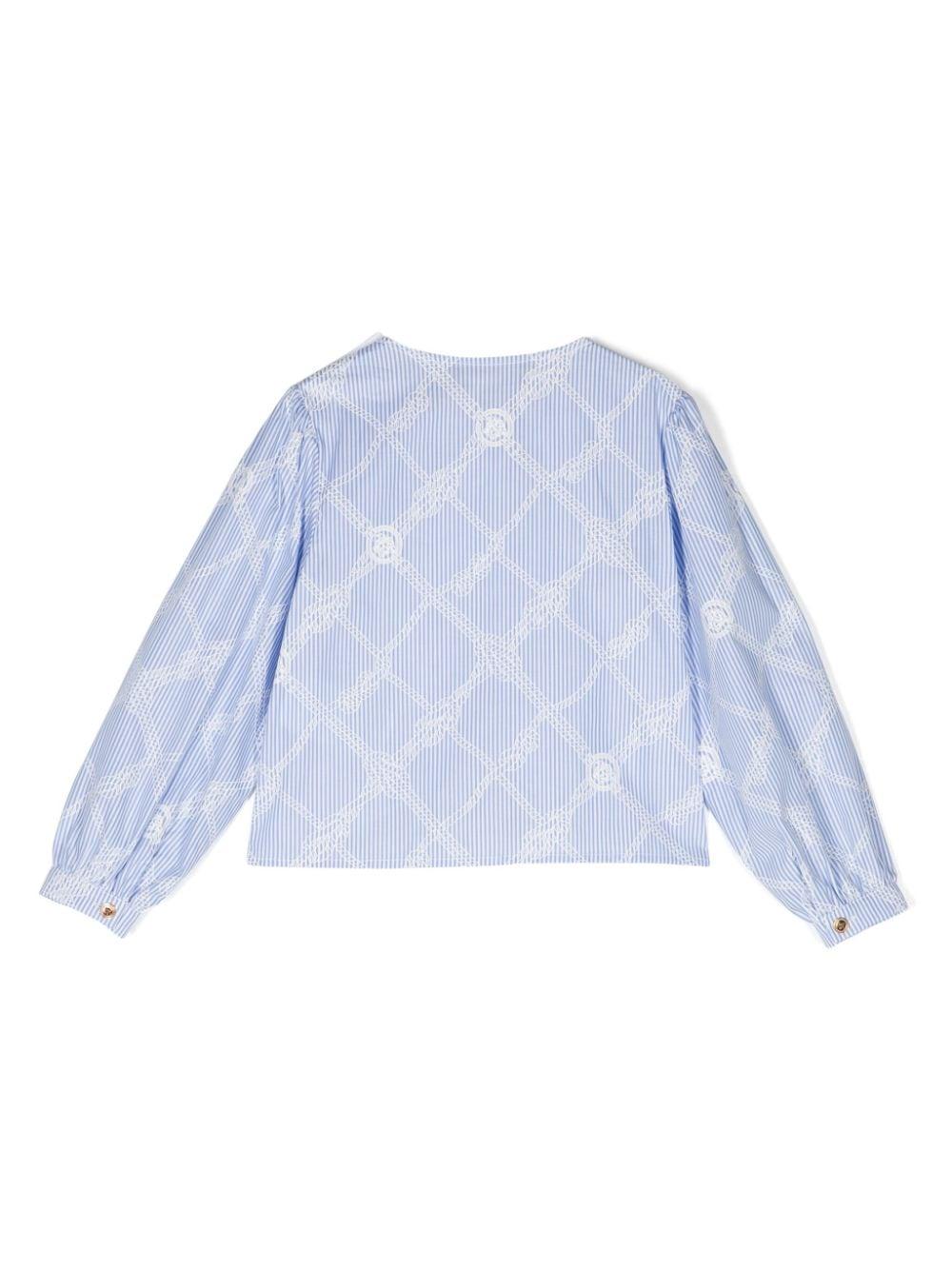 Blusa bianca/blu bambina