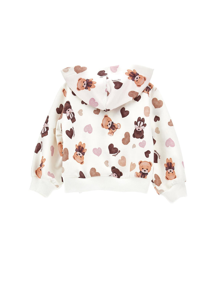 Felpa bianca neonata con stampa 39B8022071 0029 Monnalisa kids 