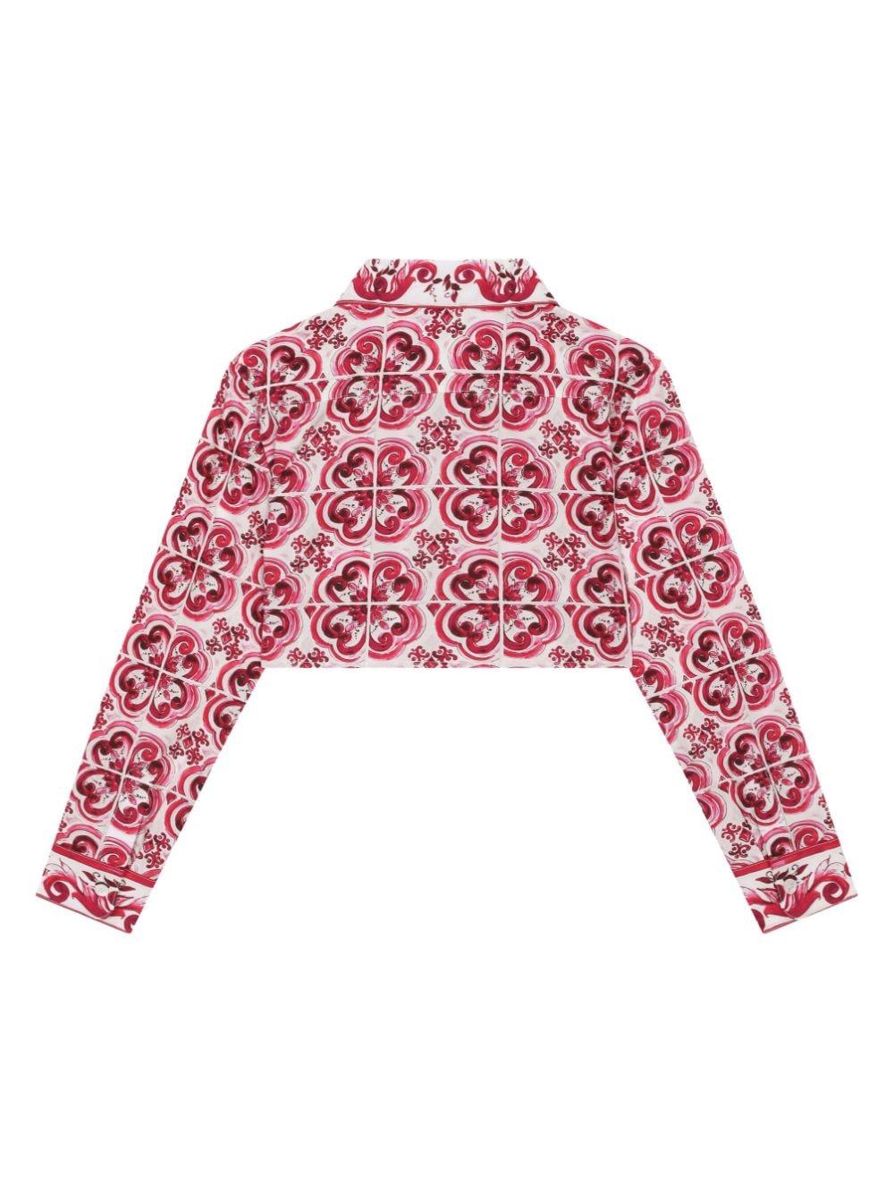 Camicia bianco/fucsia bambina