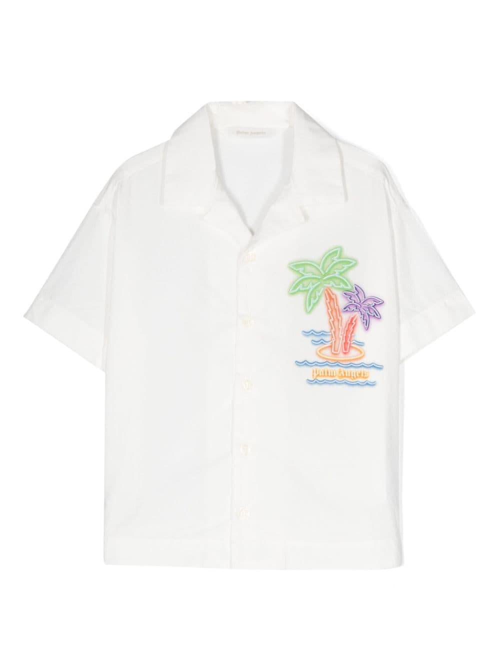 Camicia bambino bianca/multicolore PBGG004S24FAB001 0151 PALM ANGELS KIDS 