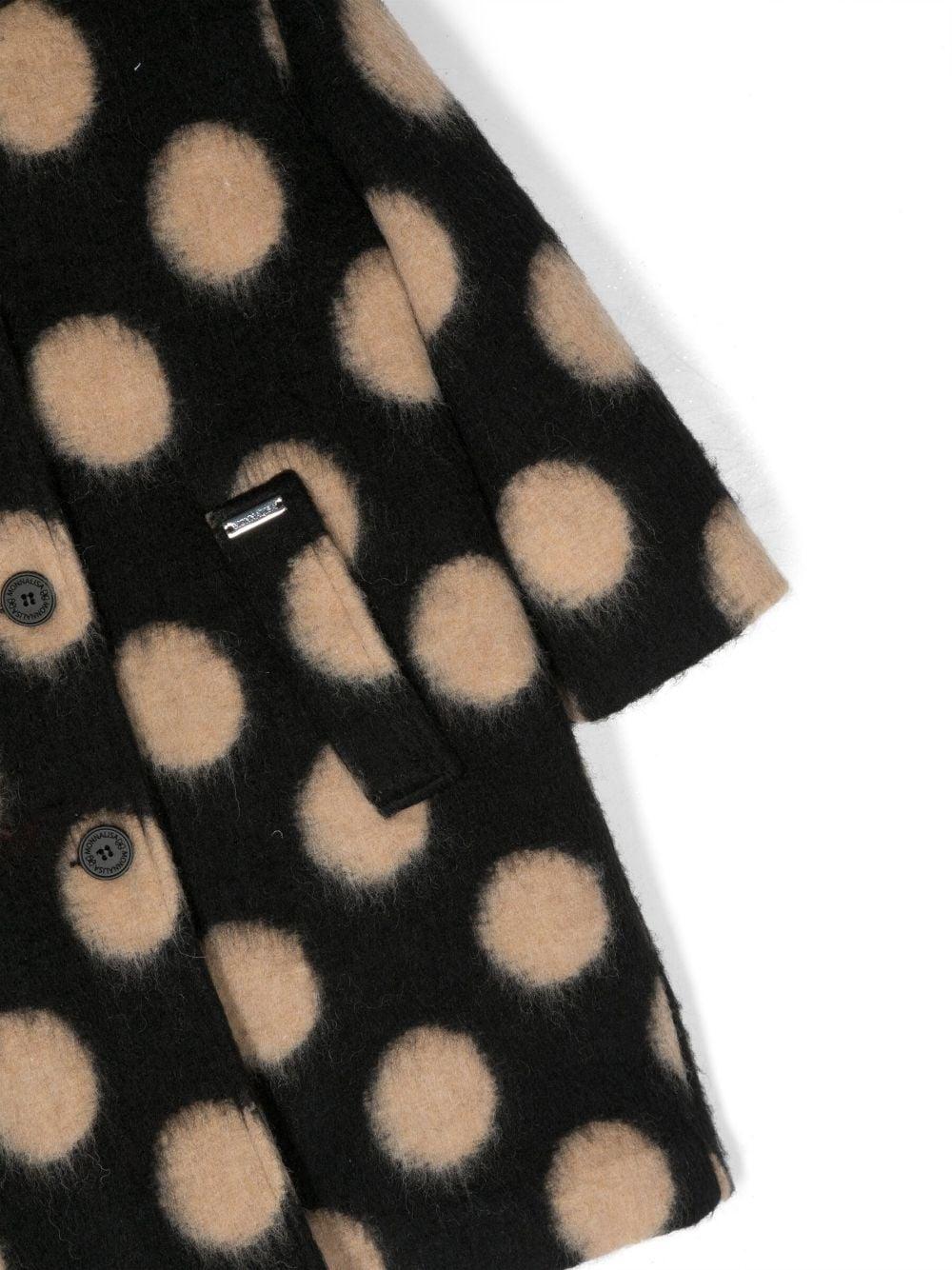 Cappotto marrone a pois bambina 11B1092504 5003 Monnalisa kids 