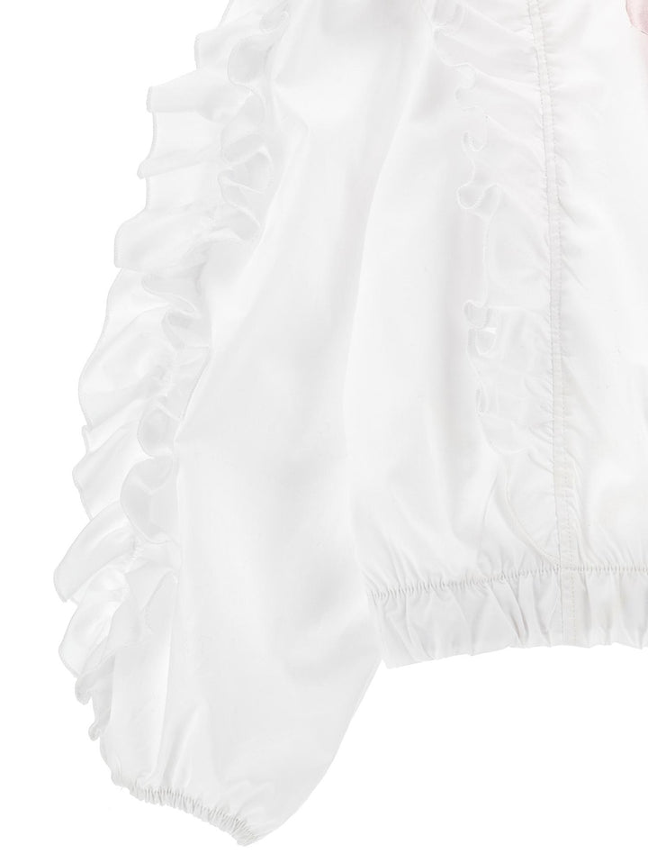 Blusa bianca bambina con ruches