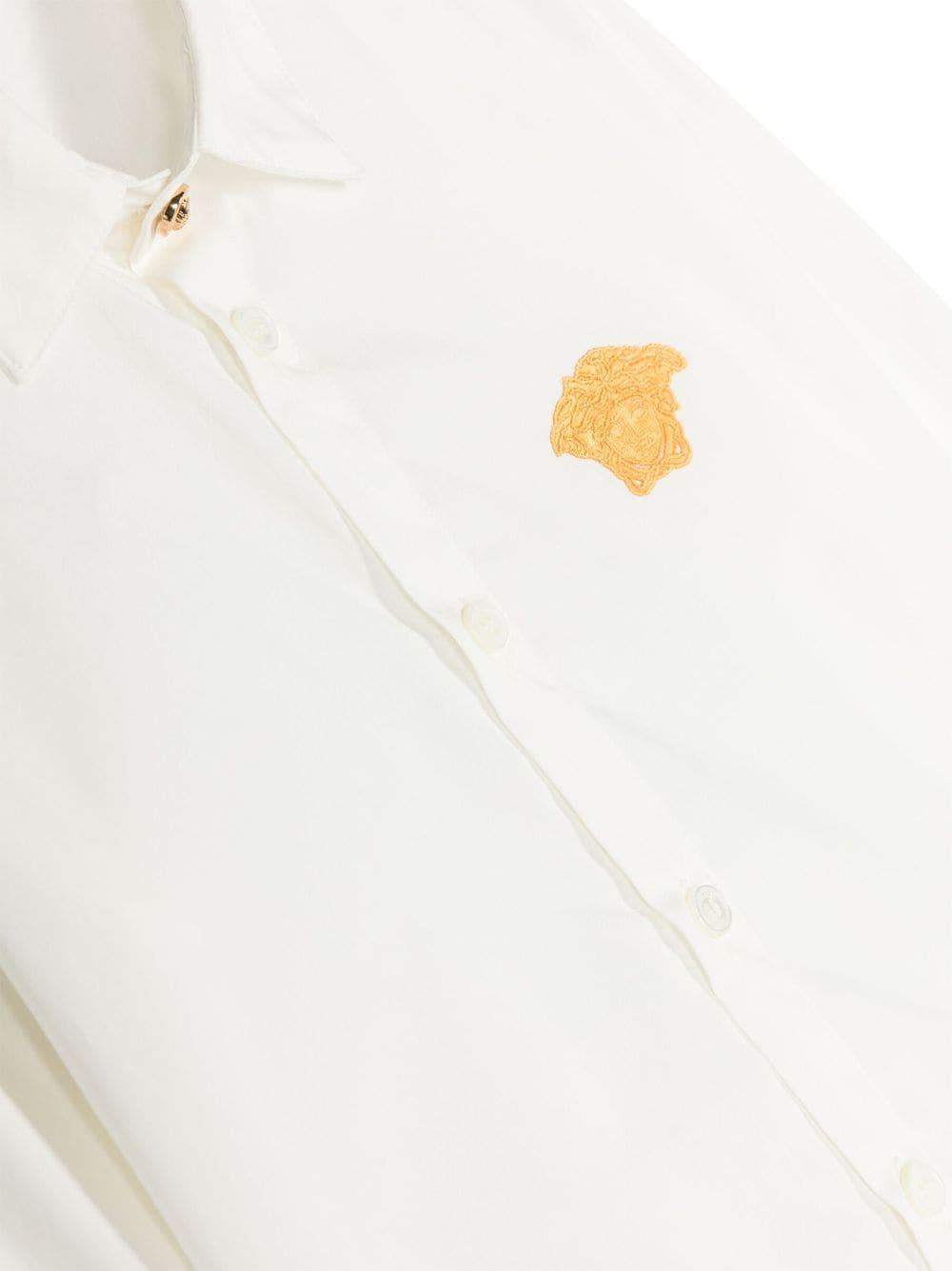 Camicia bianca bambino con logo color oro