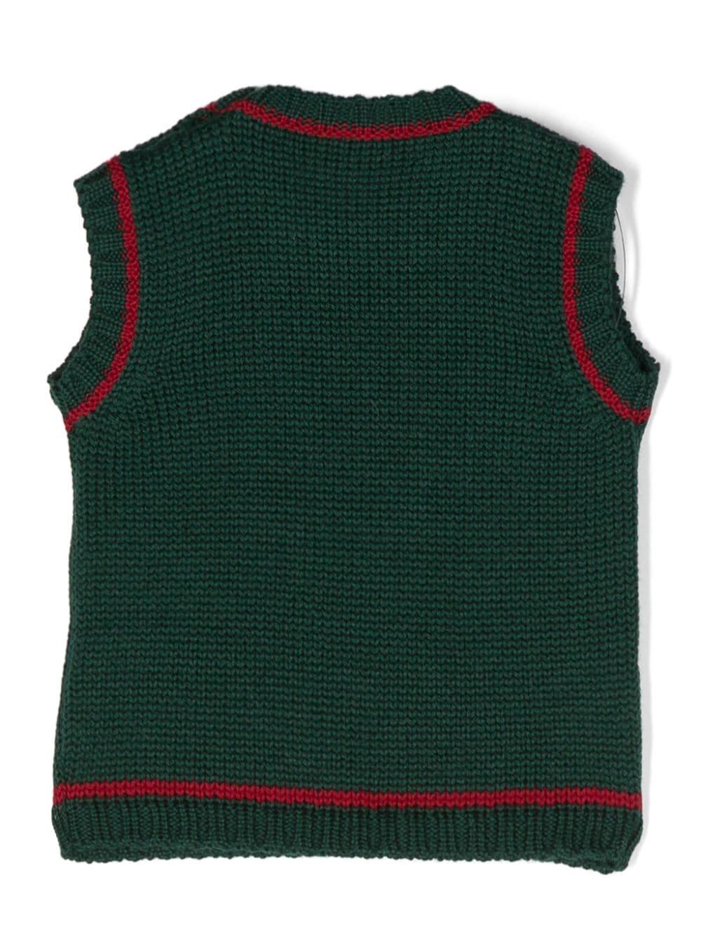 Cardigan verde/rosso unisex