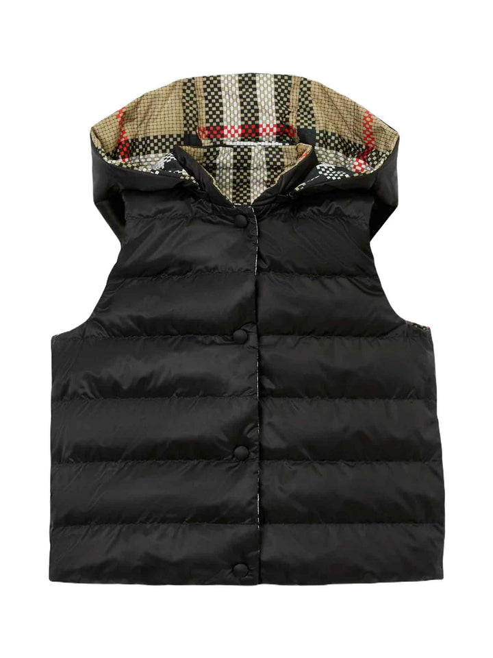 Piumino nero/beige bambina