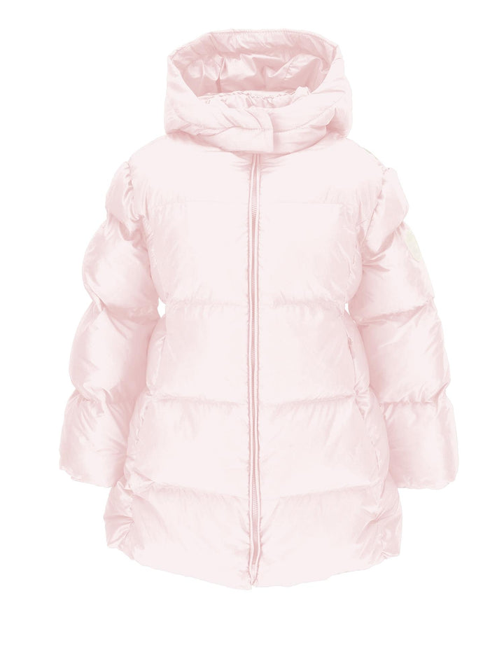 Piumino rosa bambina con cappuccio 17B1002040 091S Monnalisa kids 