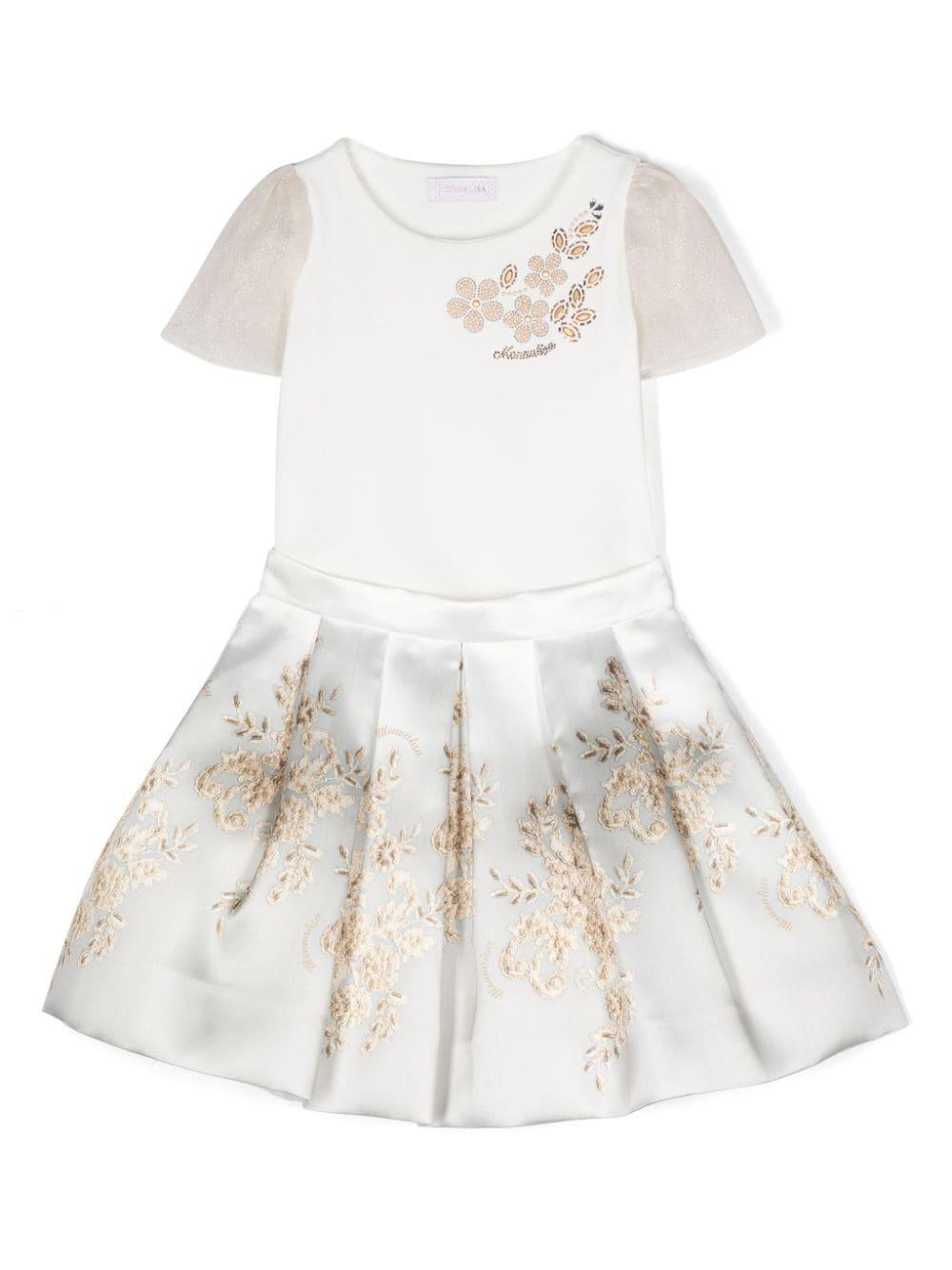 Completo panna bambina 71C500RM3677 0170 Monnalisa kids 