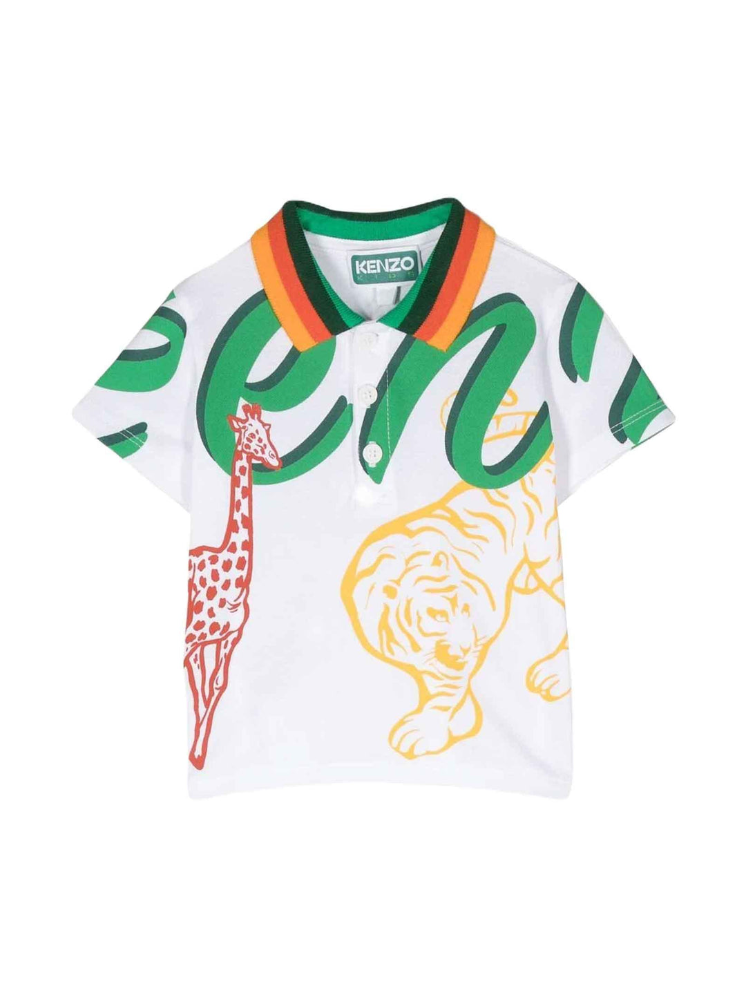 Polo bianca/multicolor neonato K05464 10P KENZO KIDS 