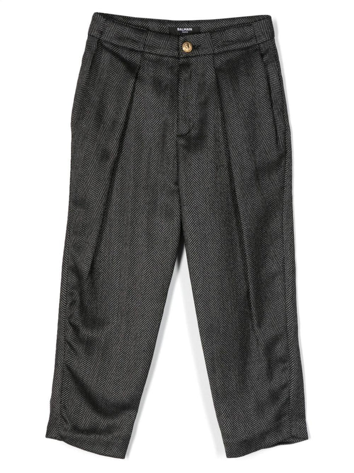 Pantaloni neri bambino con logo