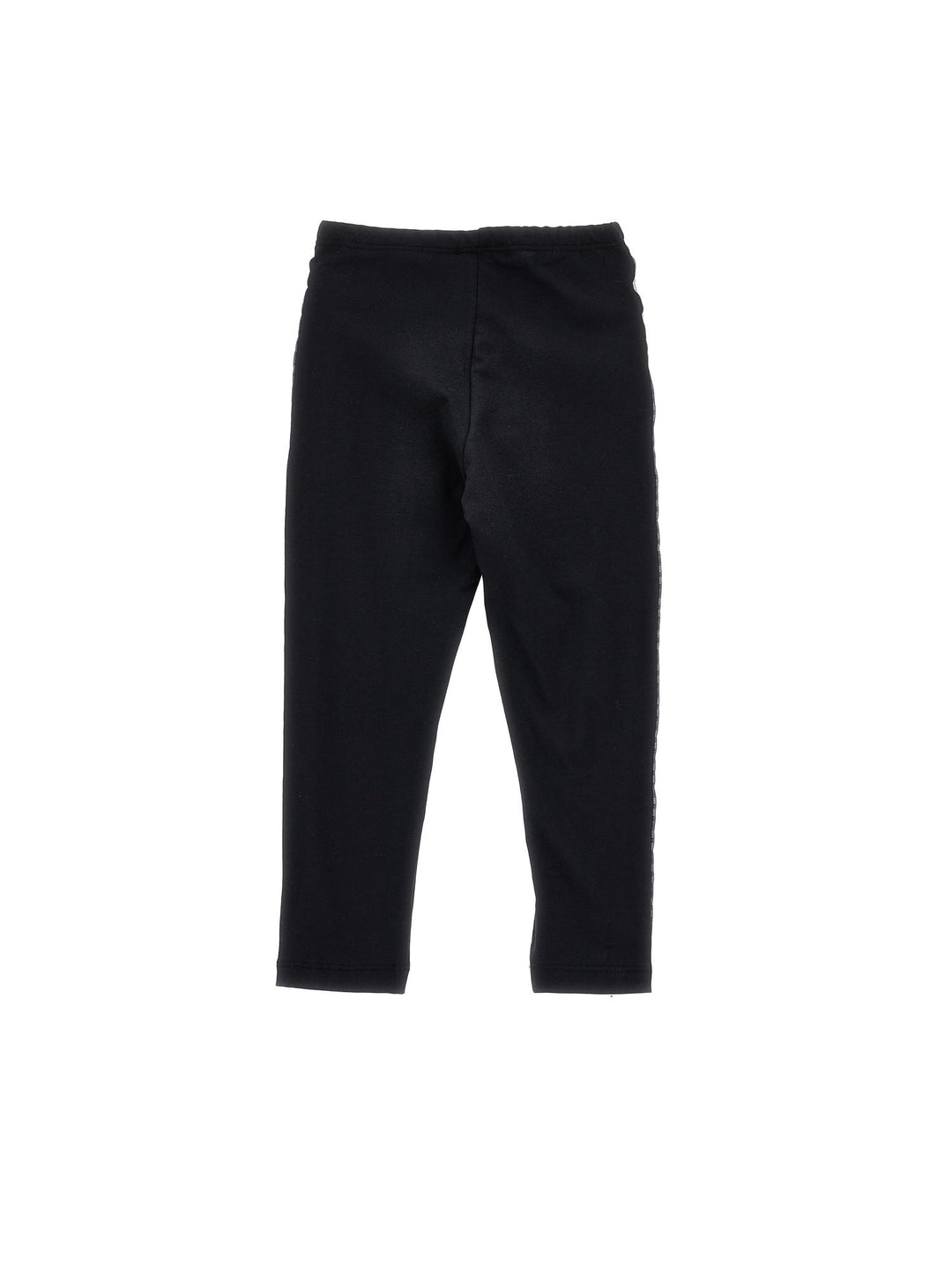 Leggings neri bambina con bande logate laterali