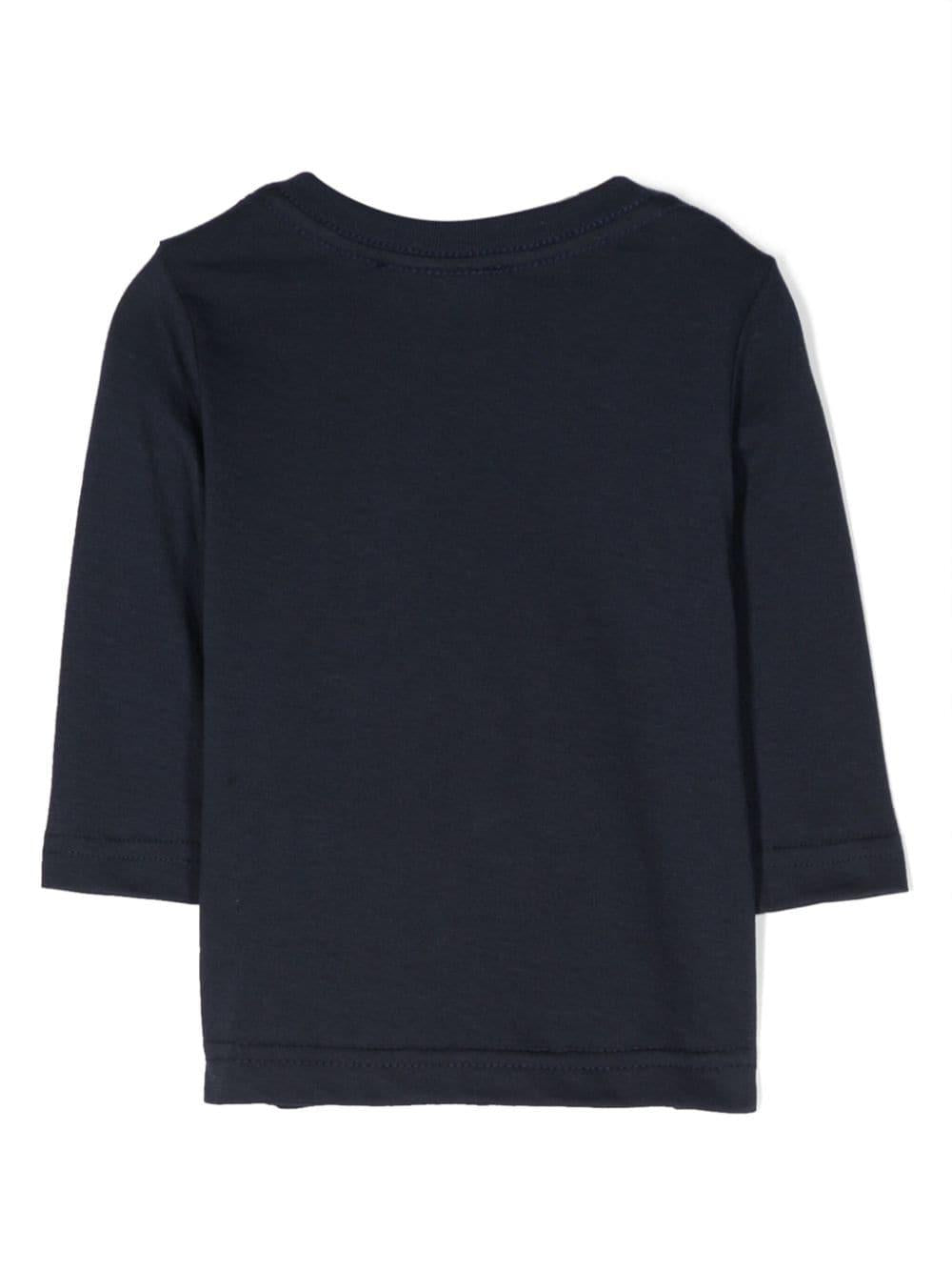 T-shirt blu notte bambina con stampa