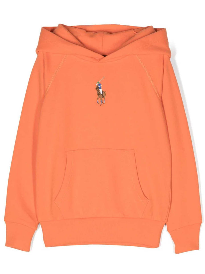 Felpa arancione bambino con logo