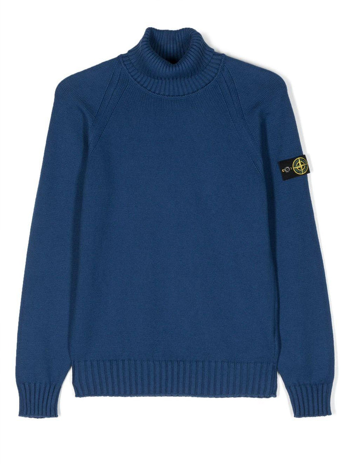 Maglione blu bambino 7916504A2 V0022 STONE ISLAND JUNIOR 