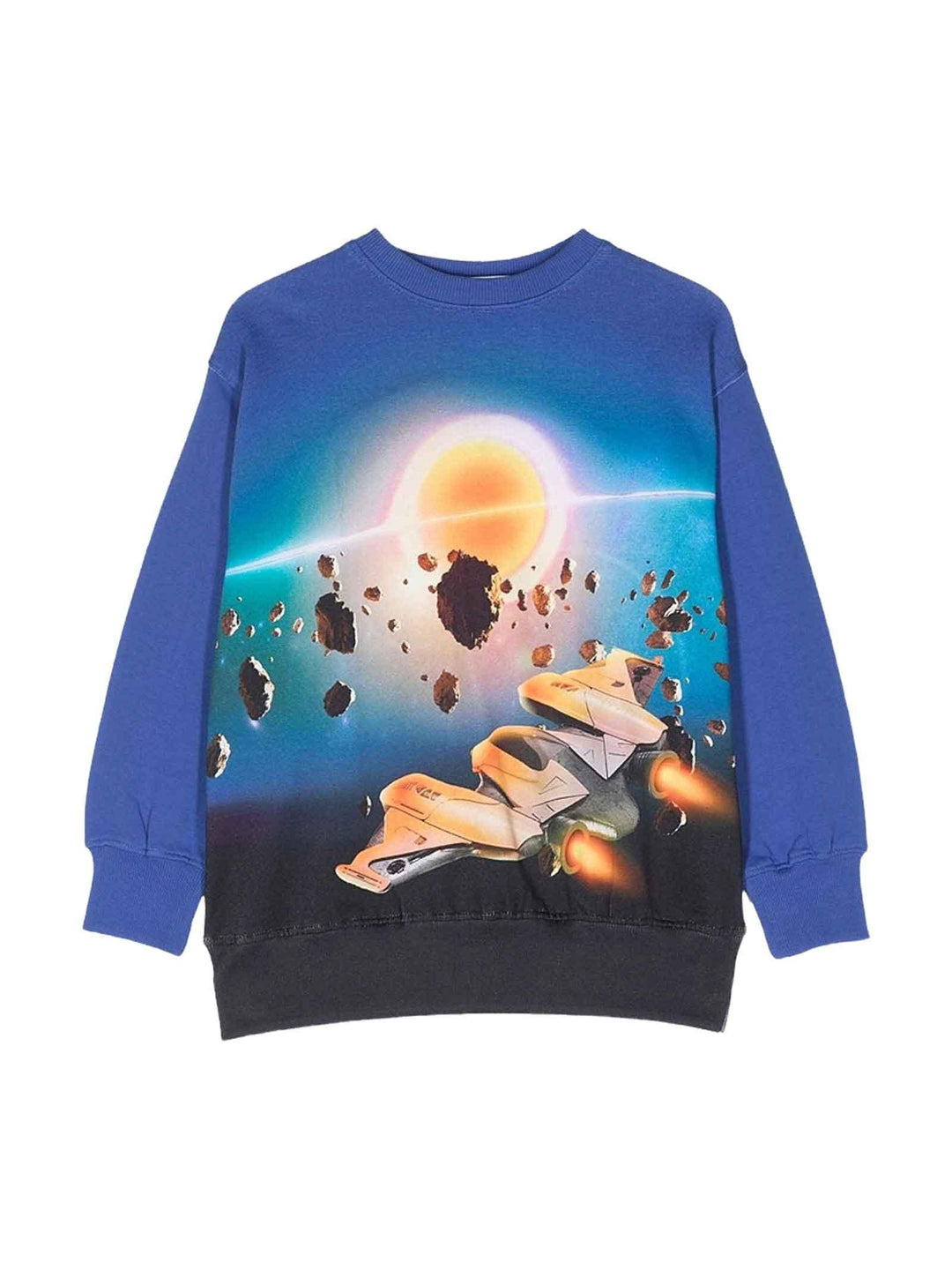 Felpa blu bambino con stampa