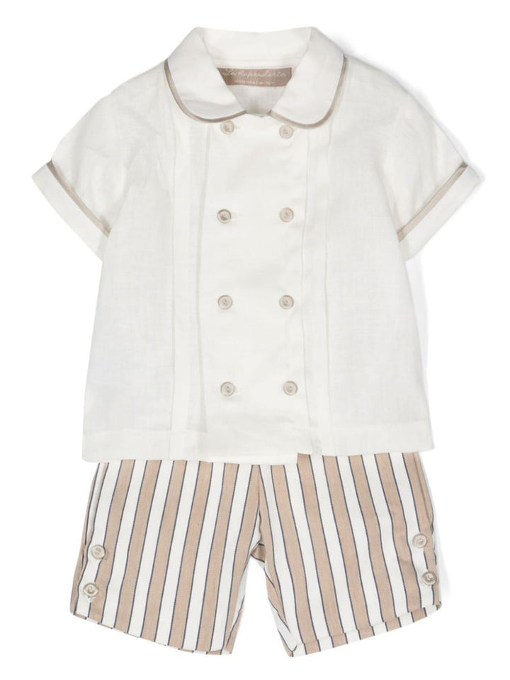 Completo bianco/marrone neonato