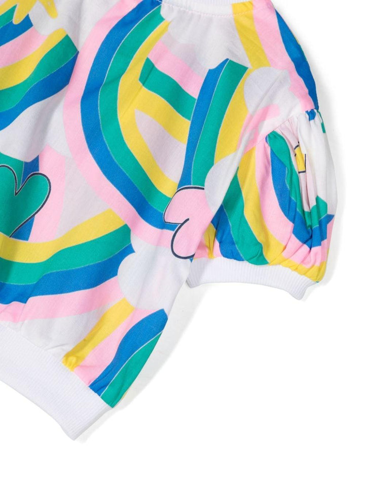 T-shirt bambina bianca/multicolore