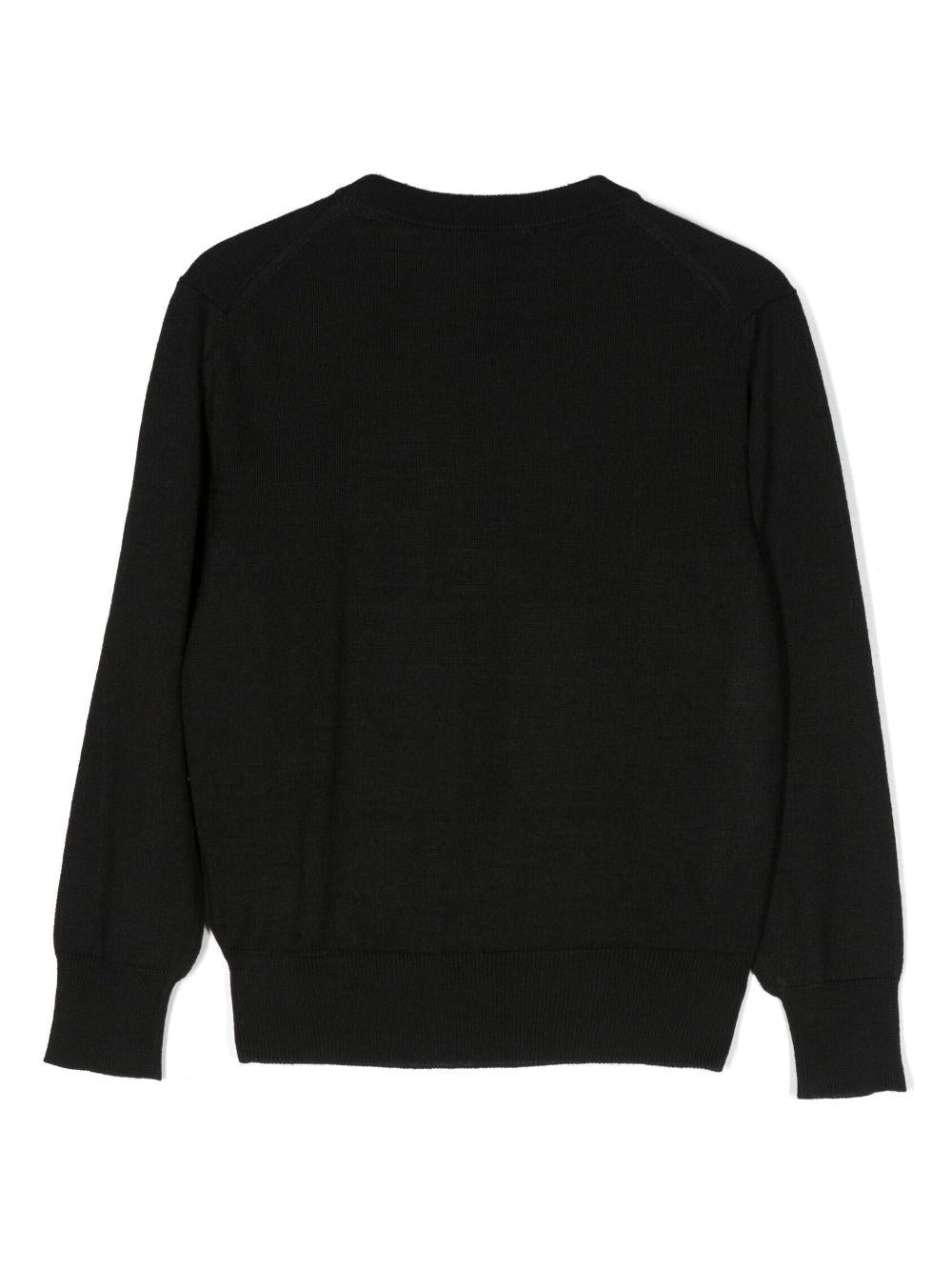 Maglia nera unisex con stampa bianca Icon