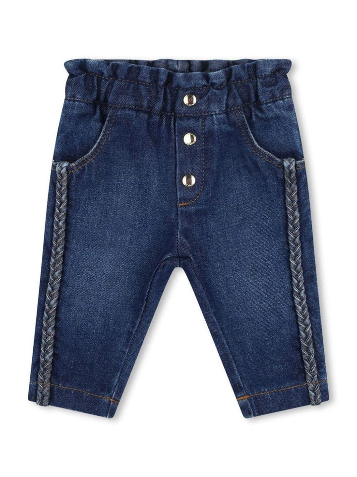 Jeans blu denim neonata