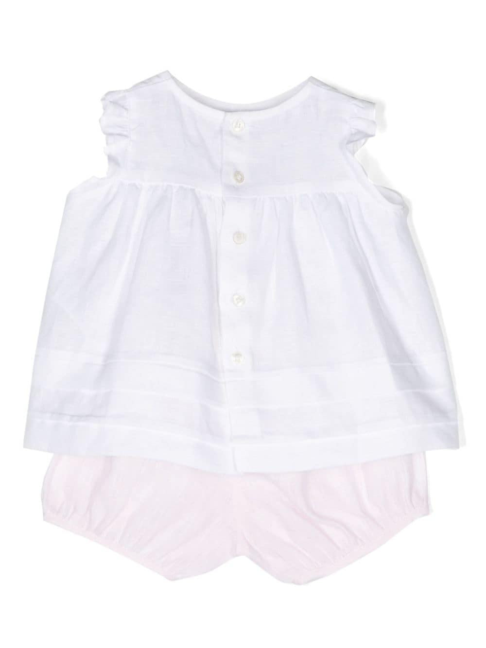 completo bianco/rosa neonata