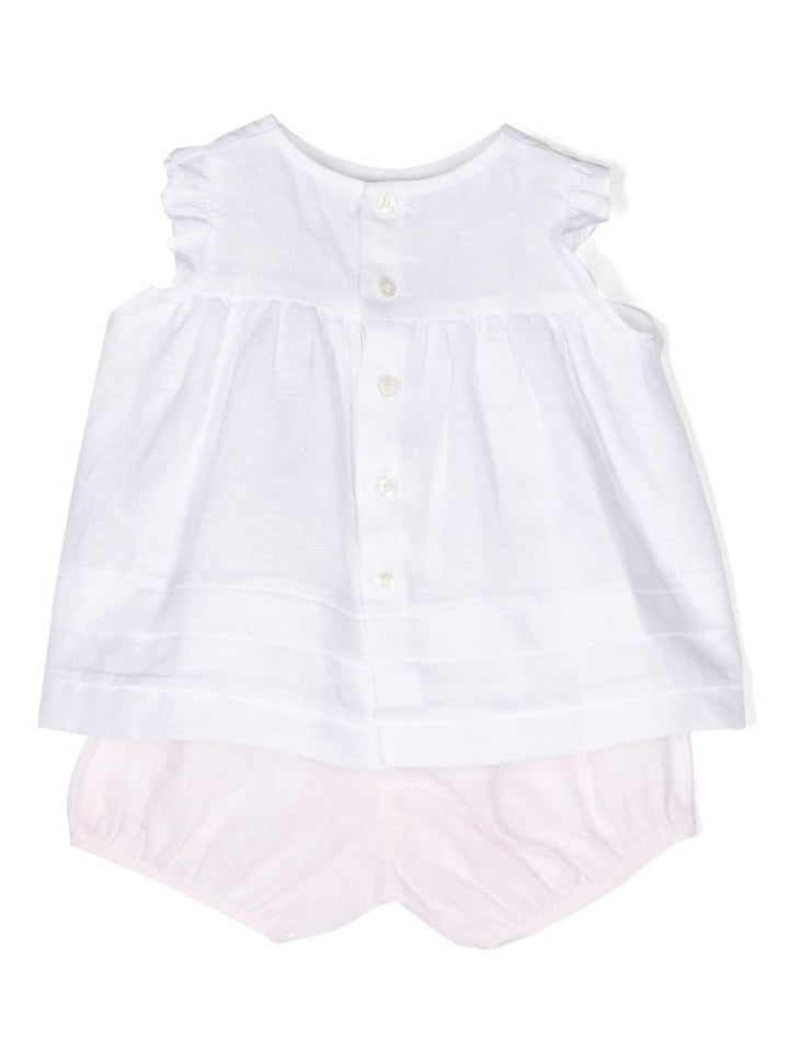 completo bianco/rosa neonata