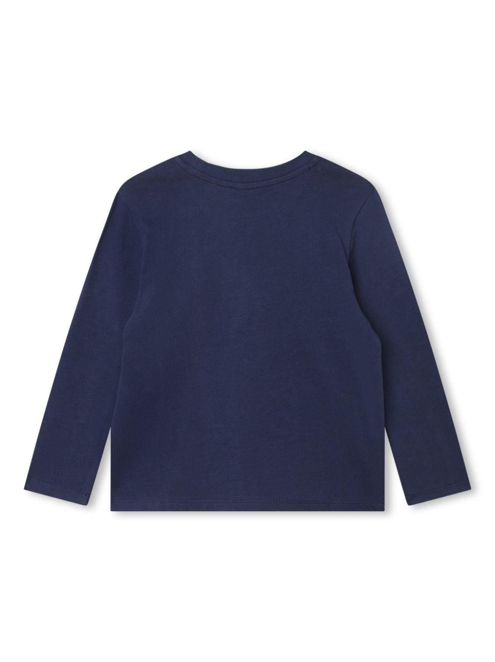 T-shirt blu bambina con stampa K15707 84A KENZO KIDS 