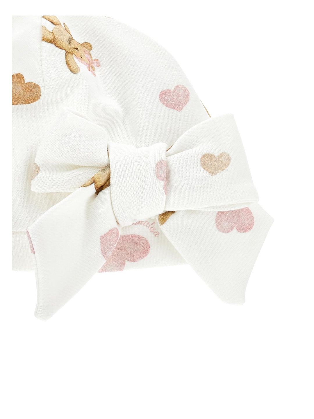 Berretto bianco neonata con stampa 35B0062099 0001 Monnalisa kids 