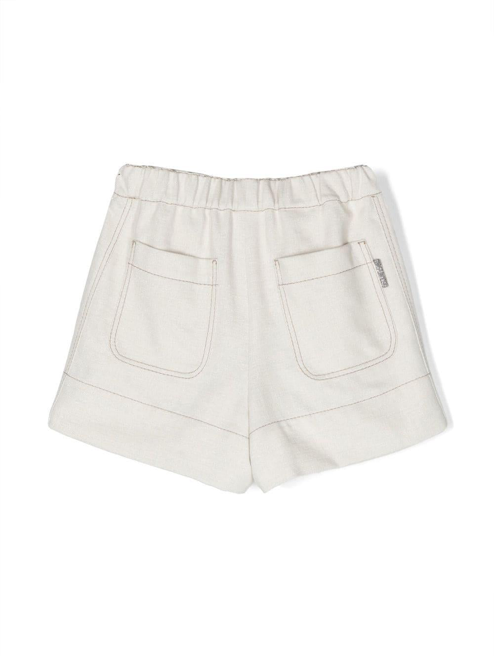 Shorts bianco bambina