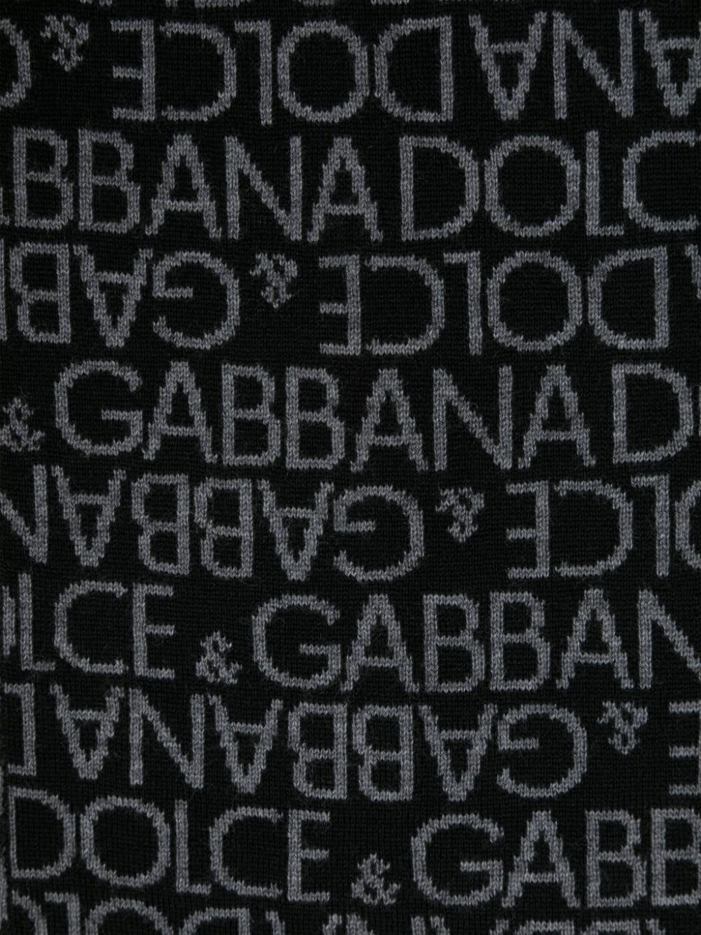 Sciarpa nera e grigio bambino con logo