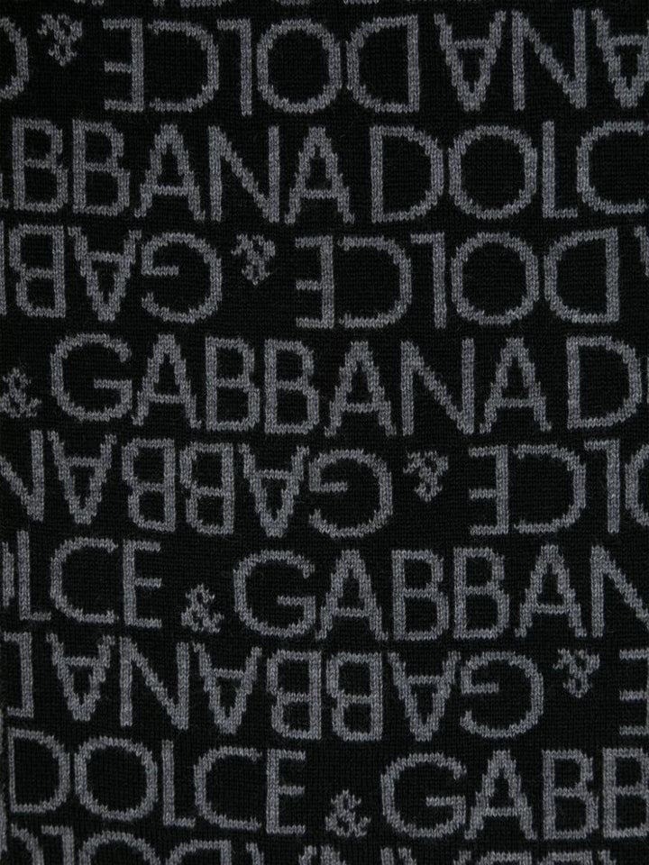 Sciarpa nera e grigio bambino con logo