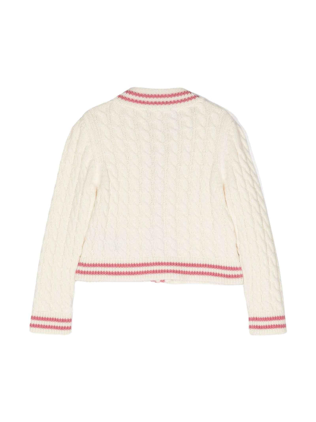 Cardigan avorio/rosa bambina