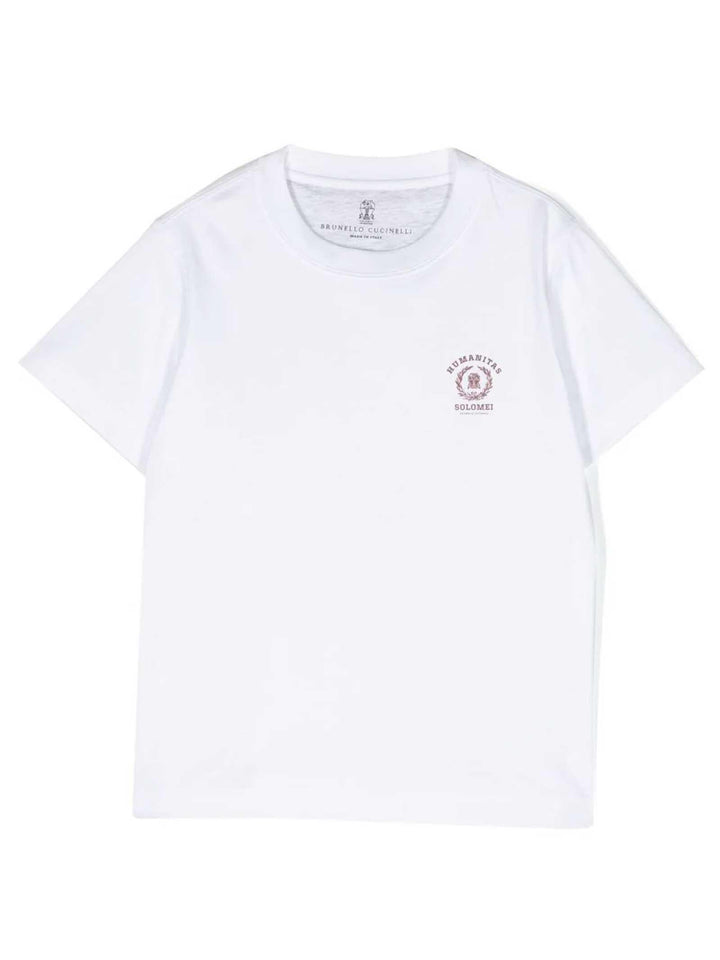 T-shirt bianca bambino con stampa