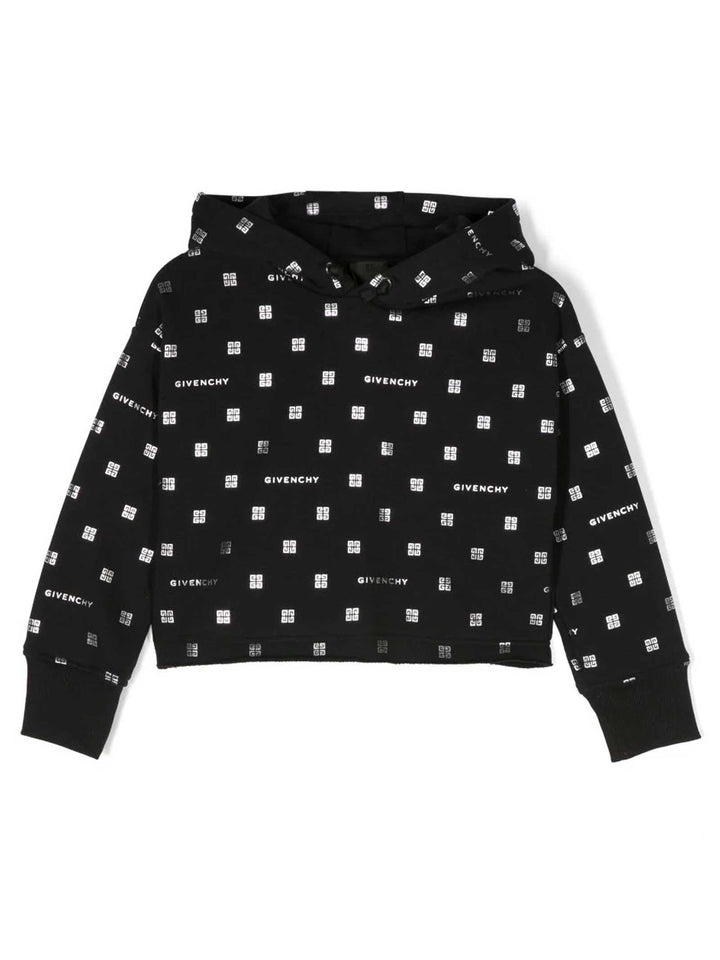 Felpa nera bambina con stampa bianca H15350 09B Givenchy Kids 