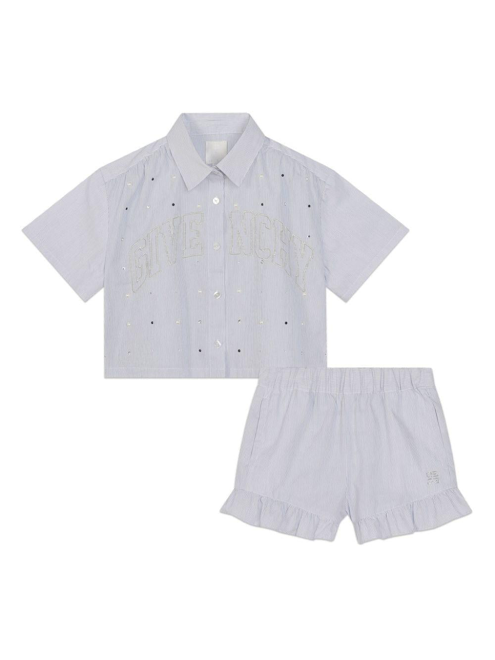 Set bambina bianco/blu H30028 N48 Givenchy Kids 