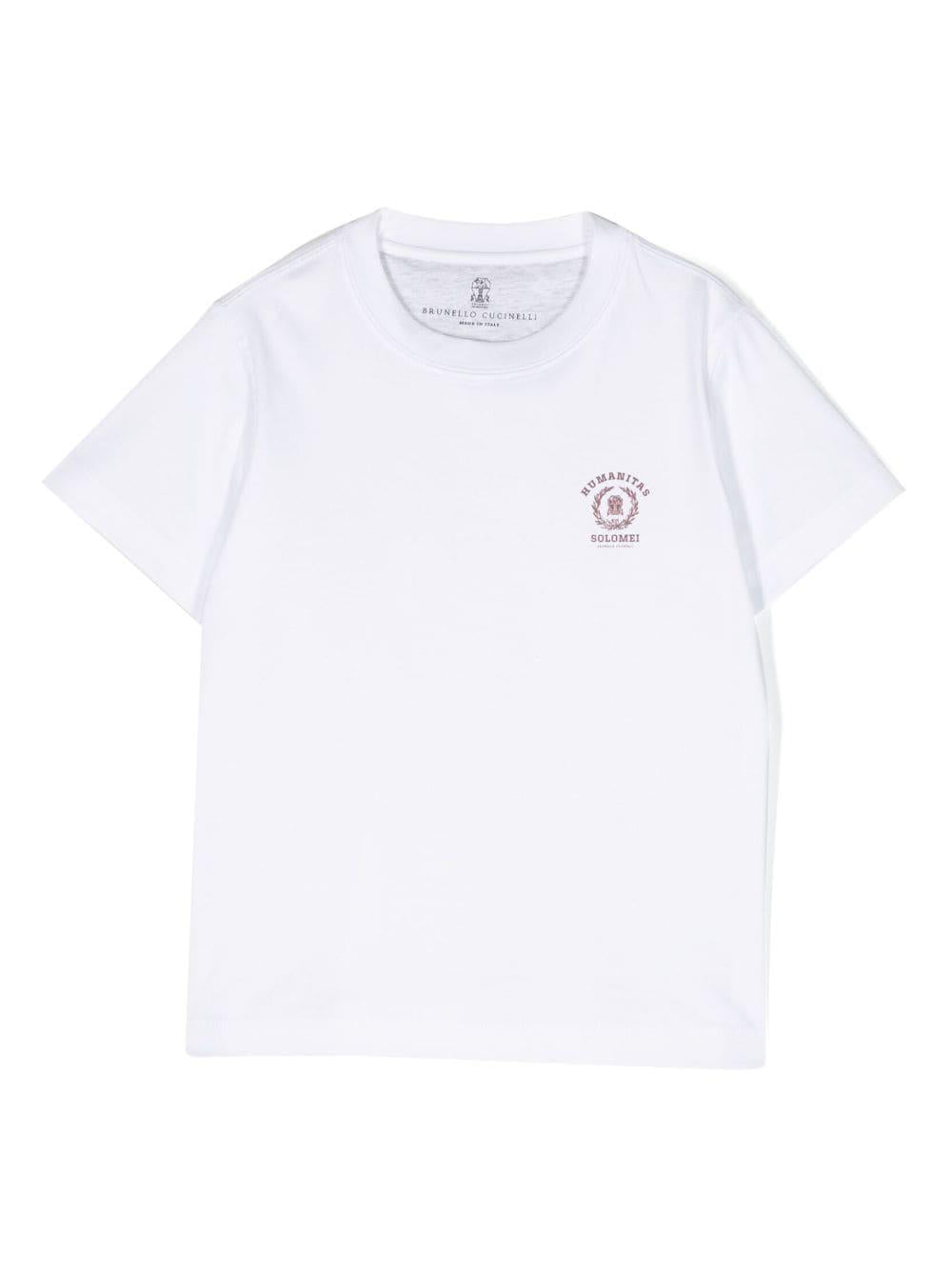 T-shirt bianca bambino con stampa