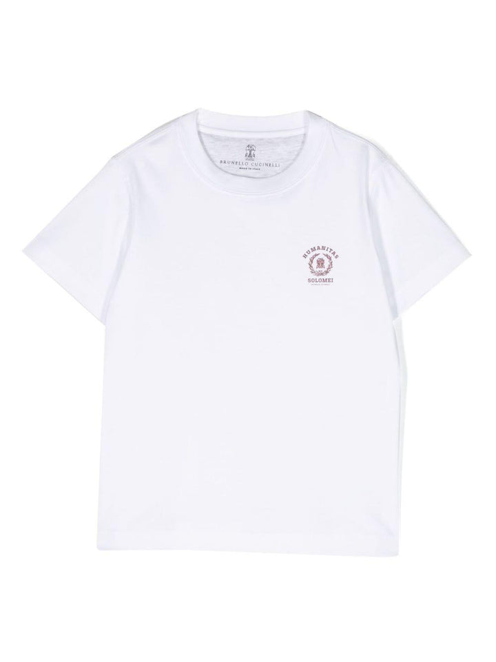 T-shirt bianca bambino con stampa