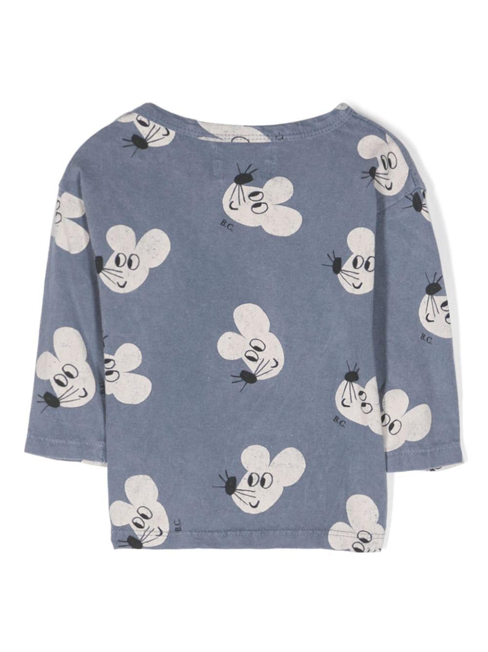 T-shirt blu chiaro neonato con stampa