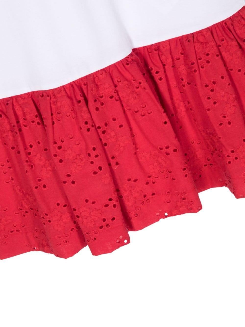 Abito bianco/rosso bambina