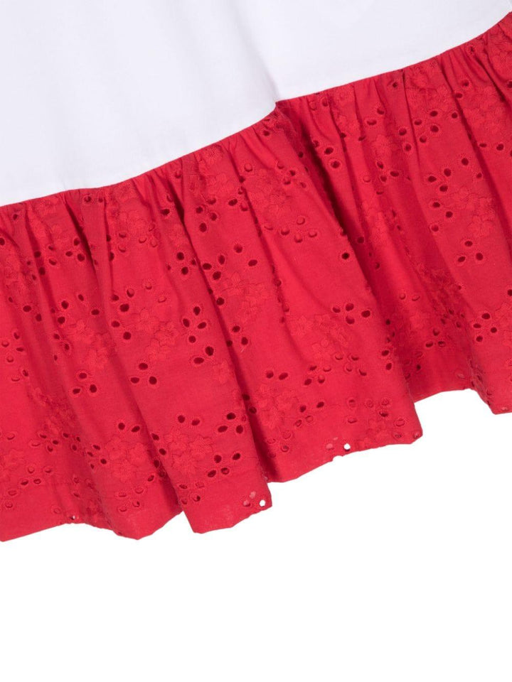 Abito bianco/rosso bambina