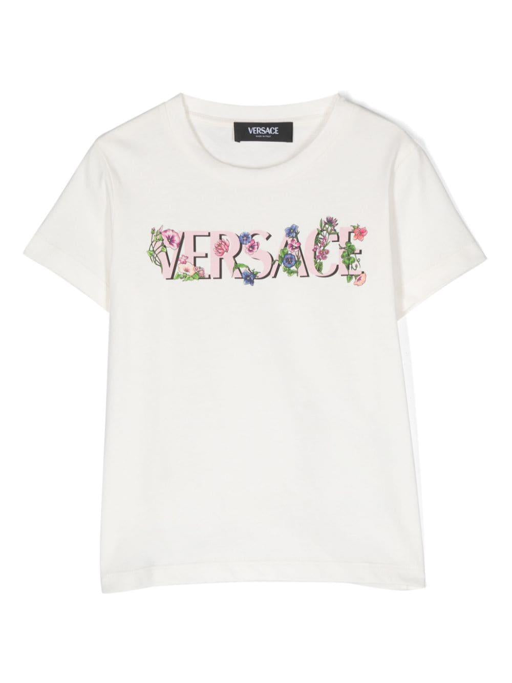 T-shirt bianca bambina 10000521A09689 2W070 VERSACE 