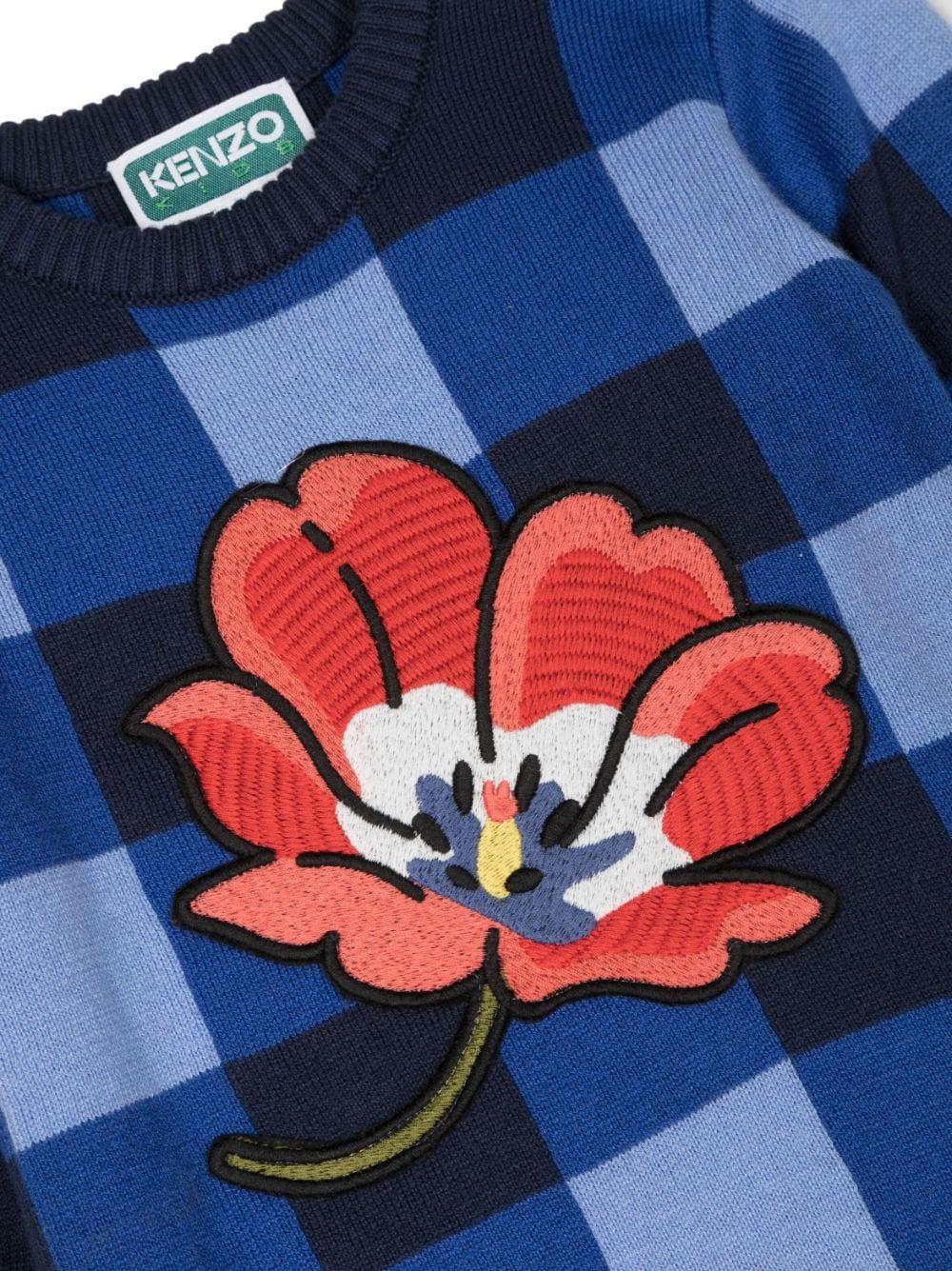 Abito blu e azzurro neonata K02103 84A KENZO KIDS 
