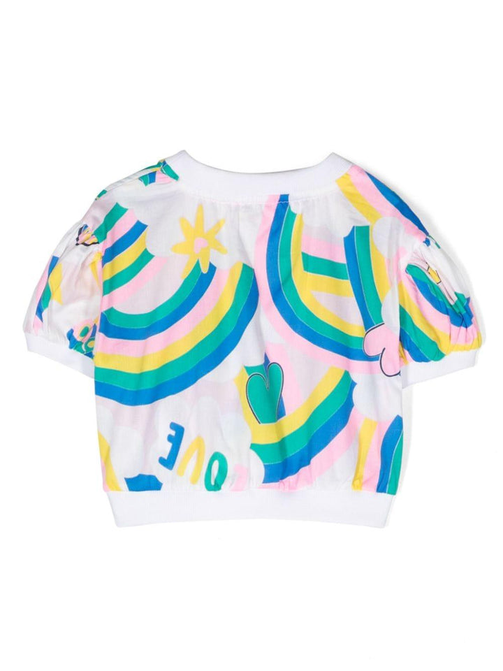 T-shirt bambina bianca/multicolore