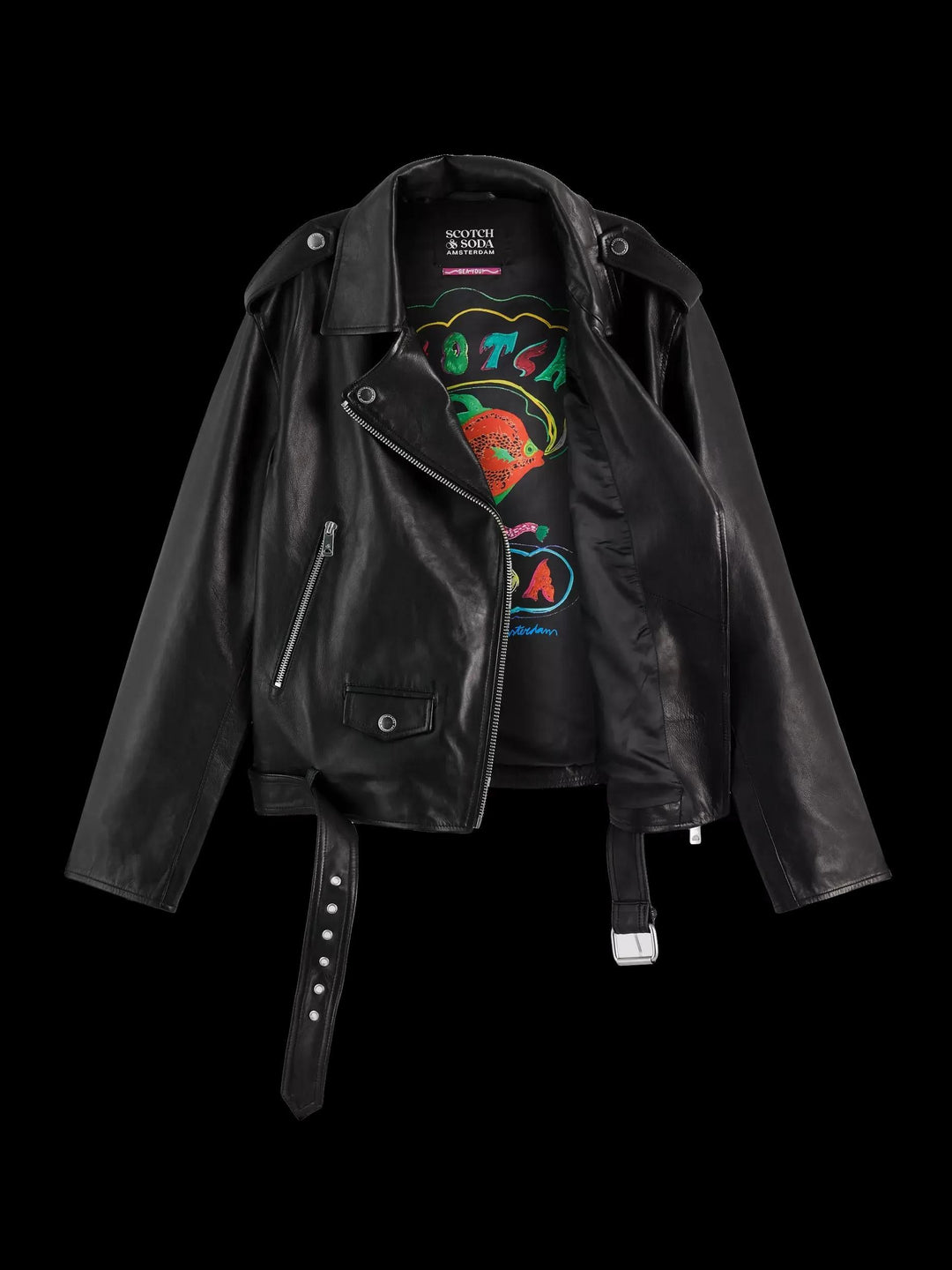 Biker nero donna
