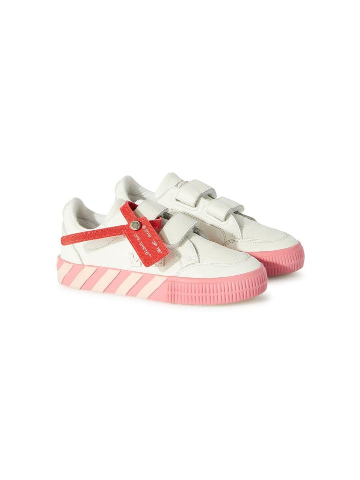 Scarpe bianche e rosa bambina con logo
