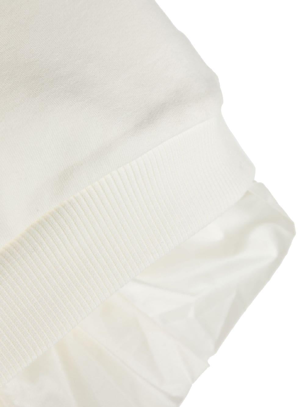 Abito bianco neonata con maniche lunghe e logo applicato 8I0000689A23 034 Moncler Kids 